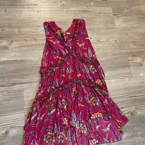 Free People Floral Mini Dress - Pink and Yellow